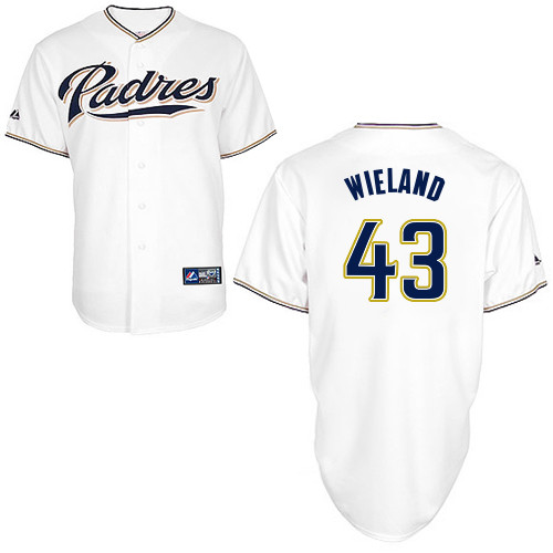 Joe Wieland #43 Youth Baseball Jersey-San Diego Padres Authentic Home White Cool Base MLB Jersey